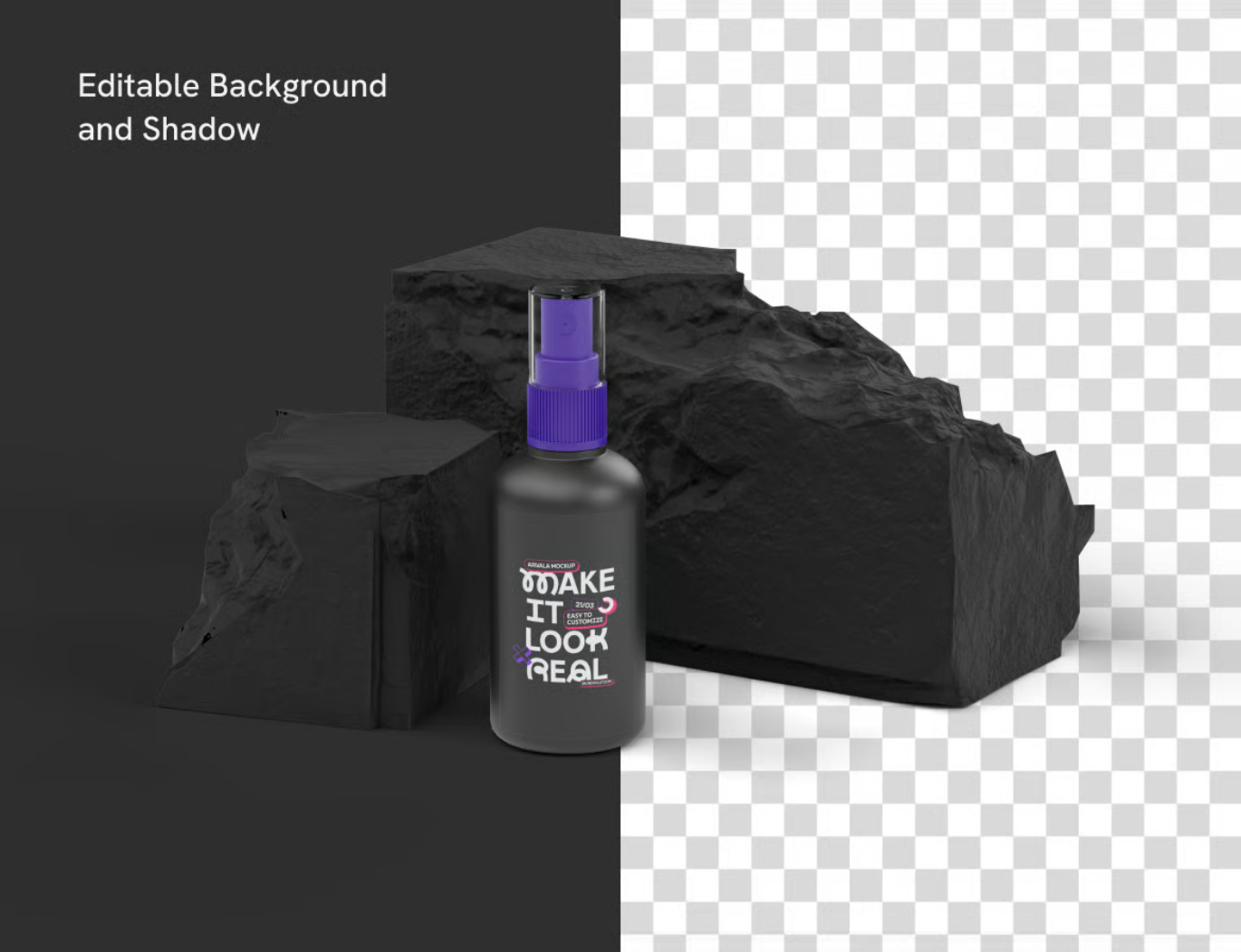 喷雾瓶PS分层样机素材可编辑智能对象高分辨率MockupSpray Bottle Mockup-果觅网