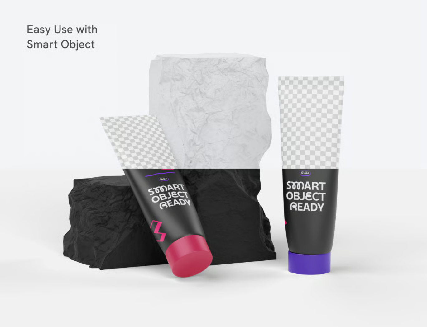 PSD分层化妆品管样机可编辑模板高清包装设计素材PS源文件Cosmetic Tube Mockup-果觅网