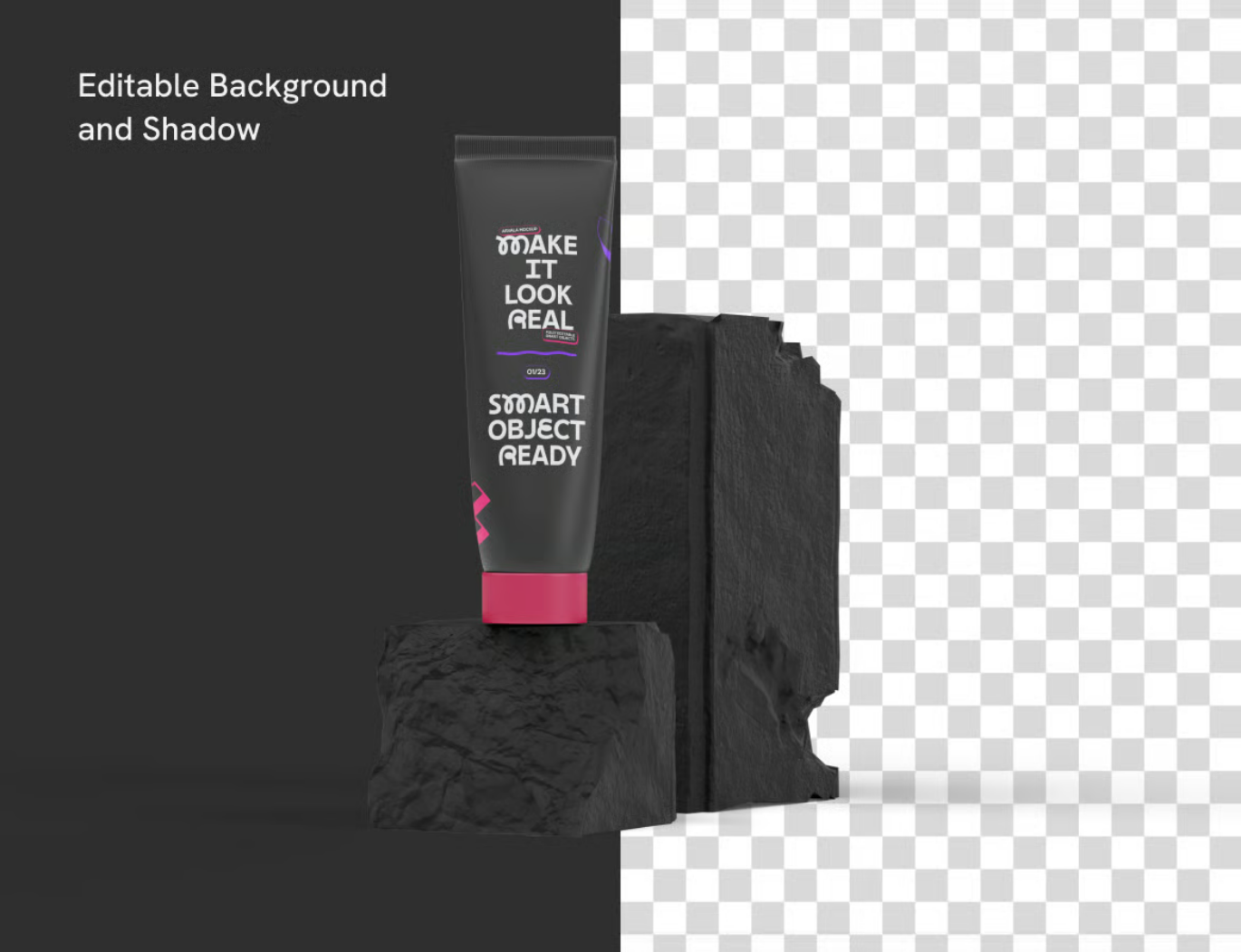 PSD分层化妆品管样机可编辑模板高清包装设计素材PS源文件Cosmetic Tube Mockup-果觅网