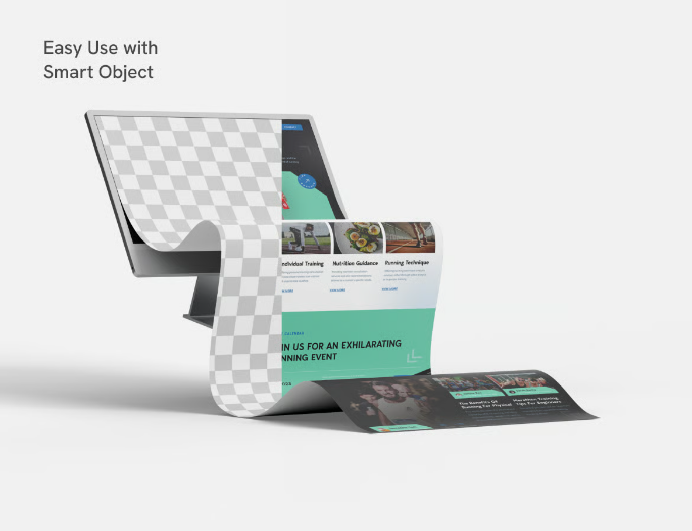 iMac长滚动样机PSD分层超清苹果电脑UI设计电商展示素材Long Scroll iMac Extended Screen Mockup-果觅网