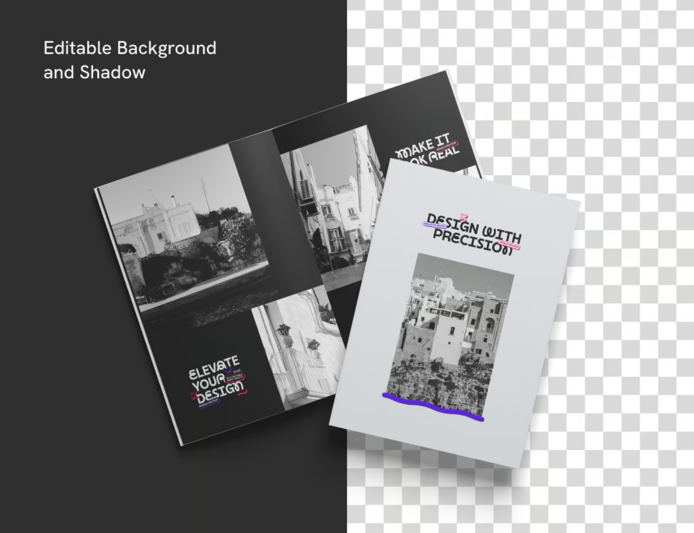 PS样机杂志模板可编辑PSD分层高端A4印刷效果2024新款设计师必备Magazine Mockup-果觅网