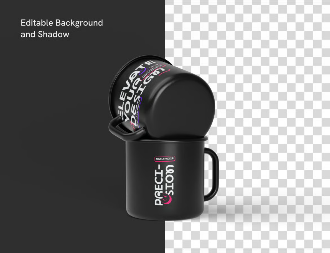 高质量PS分层马克杯样机多角度3D立体可编辑Enamul Mug Mockup-果觅网