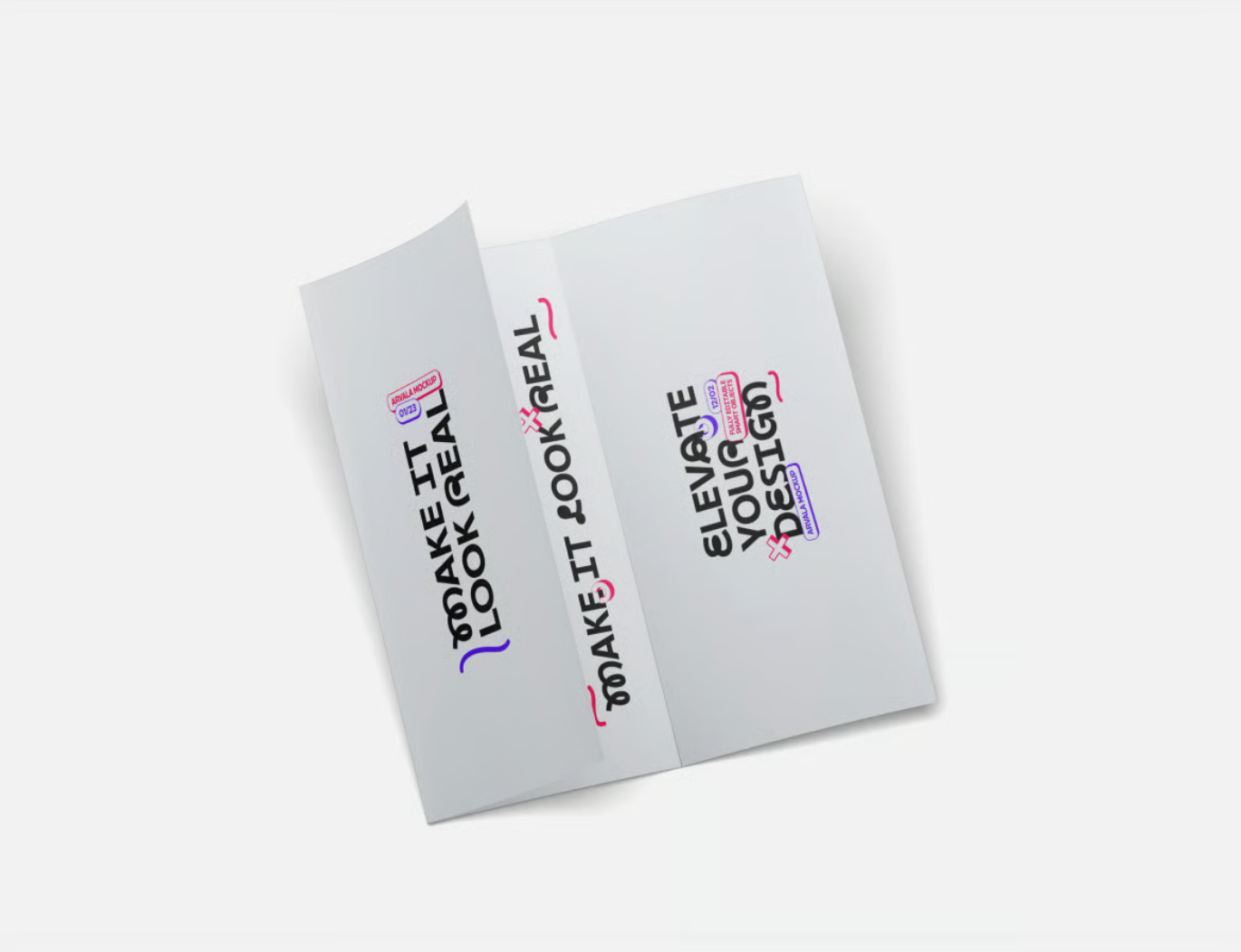 高端PS样机三折页宣传册PSD分层印刷模板商业展示可编辑设计素材Trifold Brochure Mokcup-果觅网