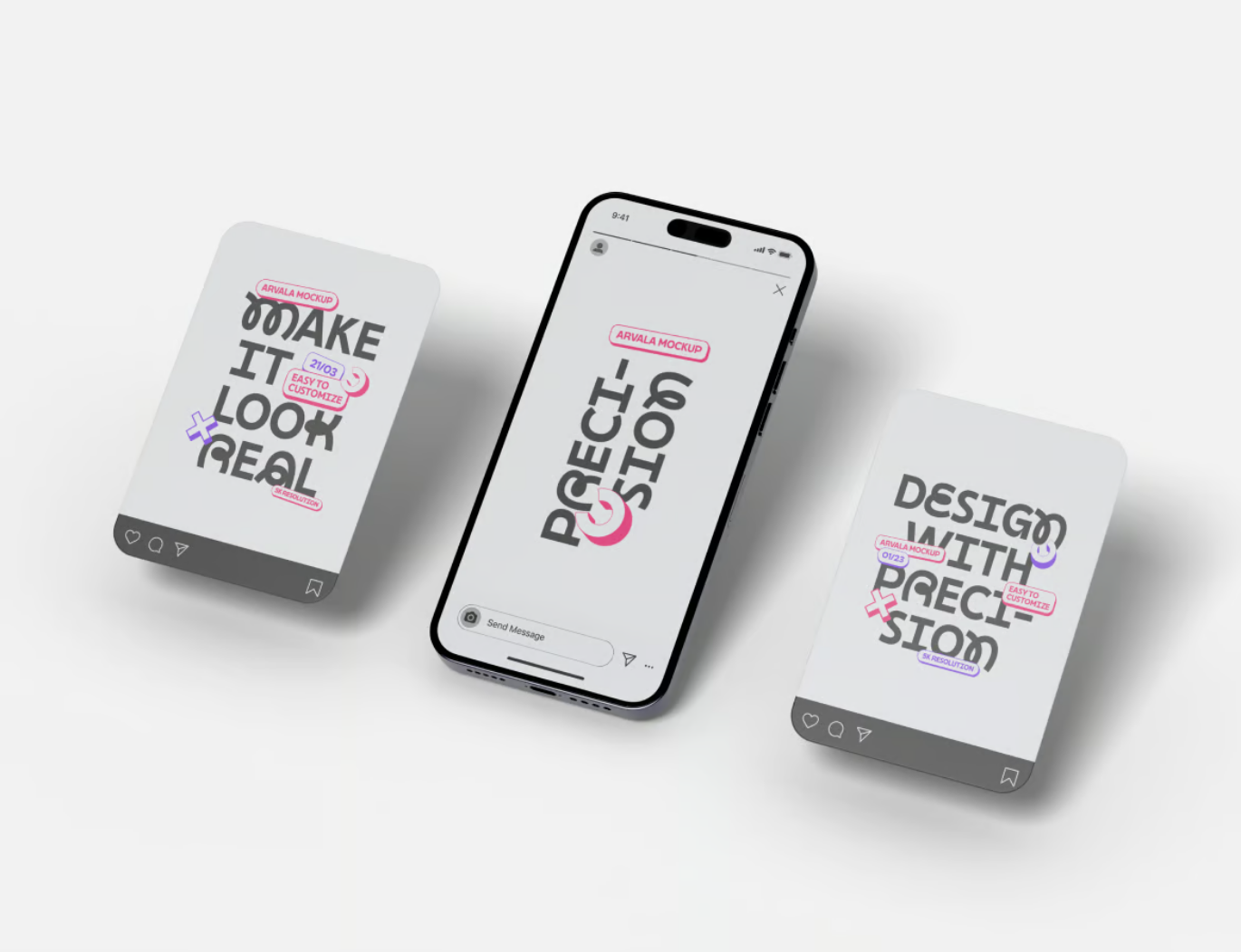 Instagram样机PSD分层素材包多场景套装可编辑设计mockup模板Instagram Set Mockup-果觅网