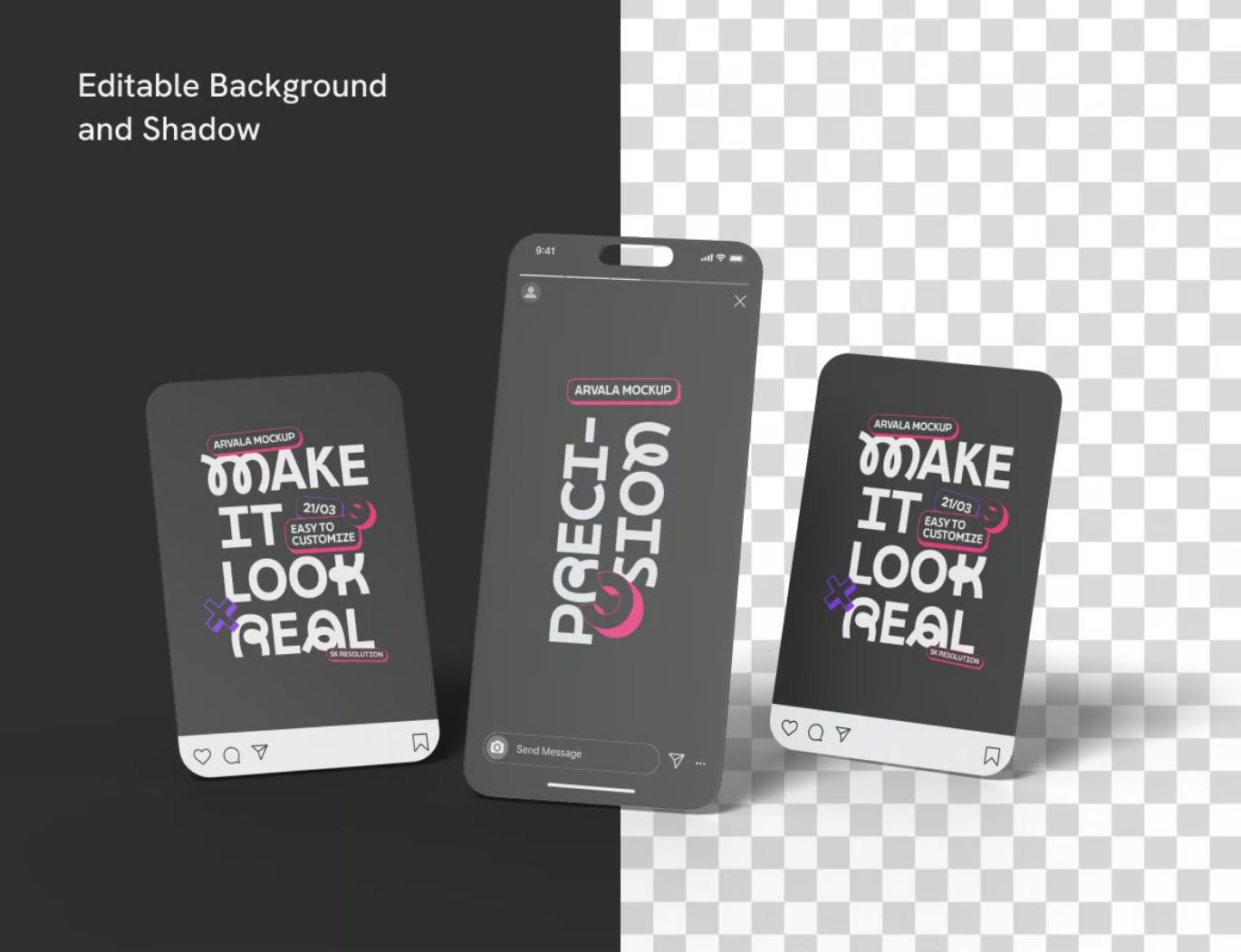 Instagram样机PSD分层素材包多场景套装可编辑设计mockup模板Instagram Set Mockup-果觅网