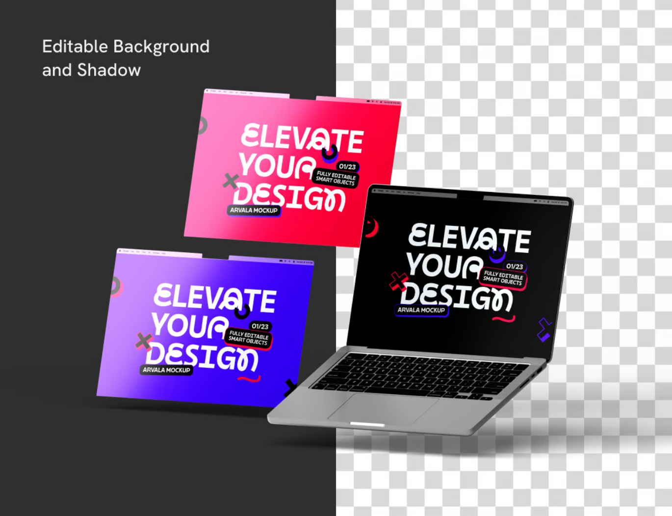 2025新款PS分层网站样机Mockup高清可编辑UI设计智能对象素材包Website Screen Mockup-果觅网