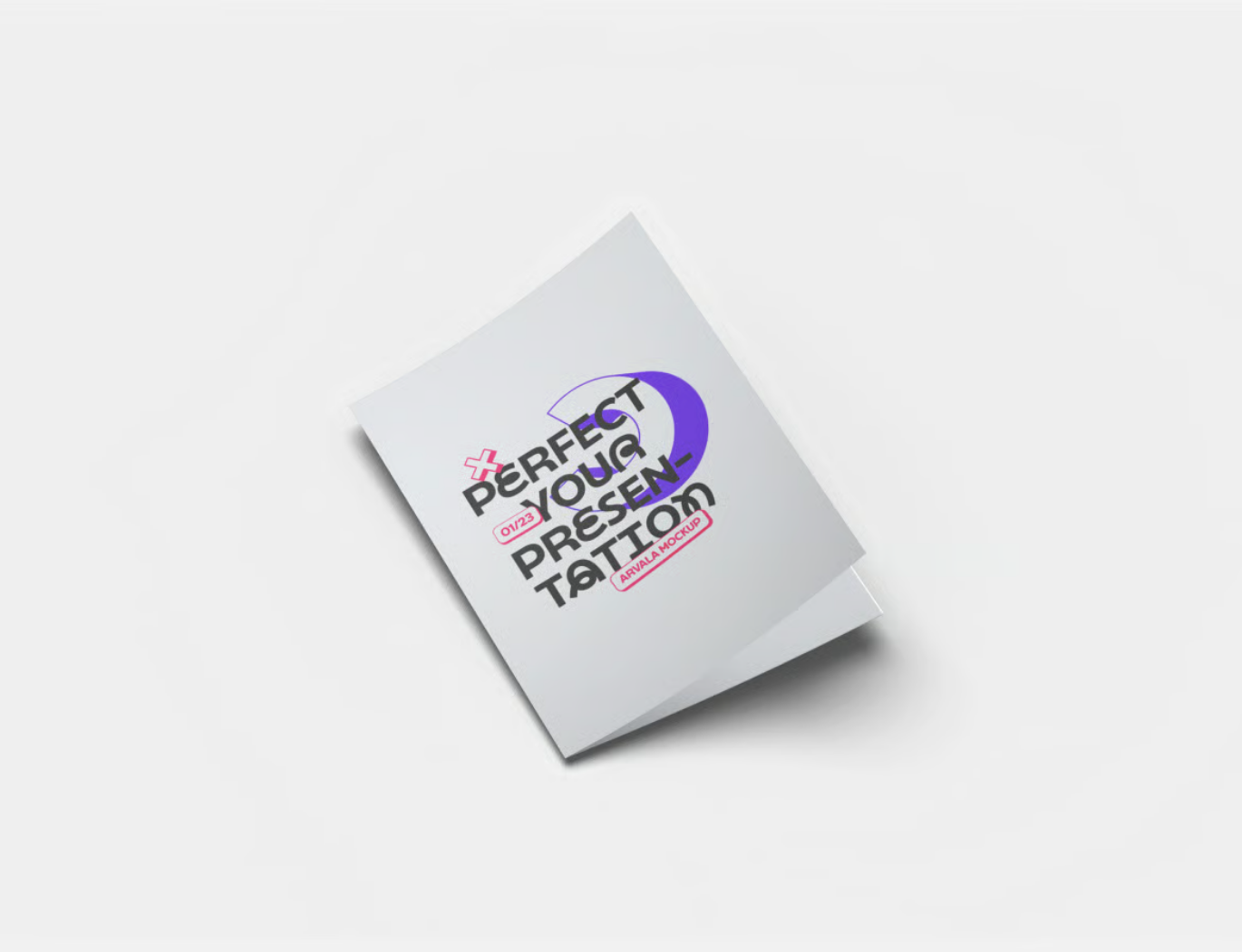 【PSD分层】高质量折页宣传册样机模板 可编辑印刷级PS样机素材Bifold Brochure Mockup-果觅网