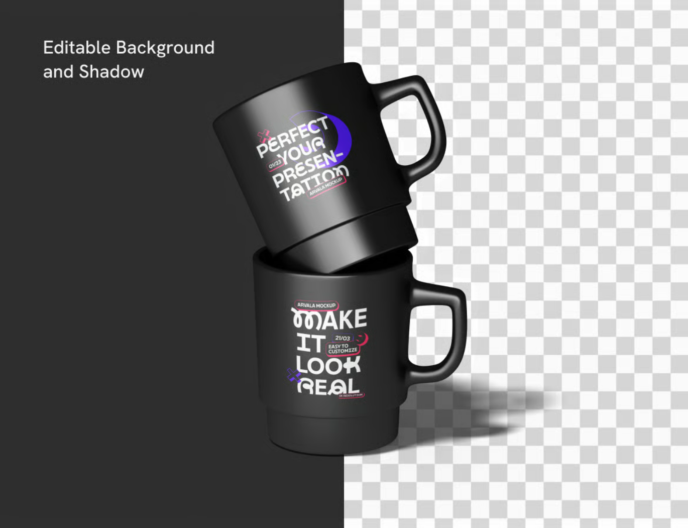 PSD分层可编辑马克杯样机素材360度展示高质量咖啡杯模板Mug Mockup-果觅网