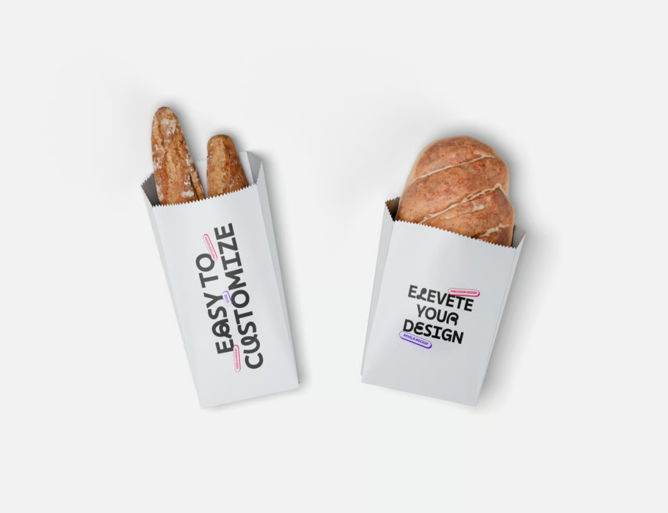 PS样机烘焙纸面包包装设计模板高清可编辑PSD分层Bakery Paper Mockup-果觅网