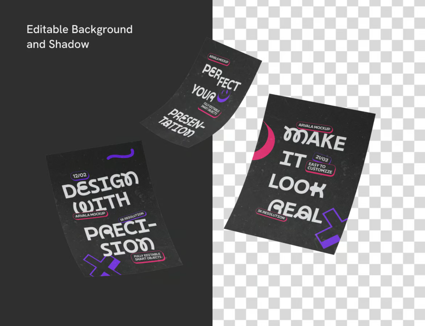 PS样机纸质海报PSD分层可编辑高分辨率设计素材模板免费下载Paper Poster Mockup-果觅网