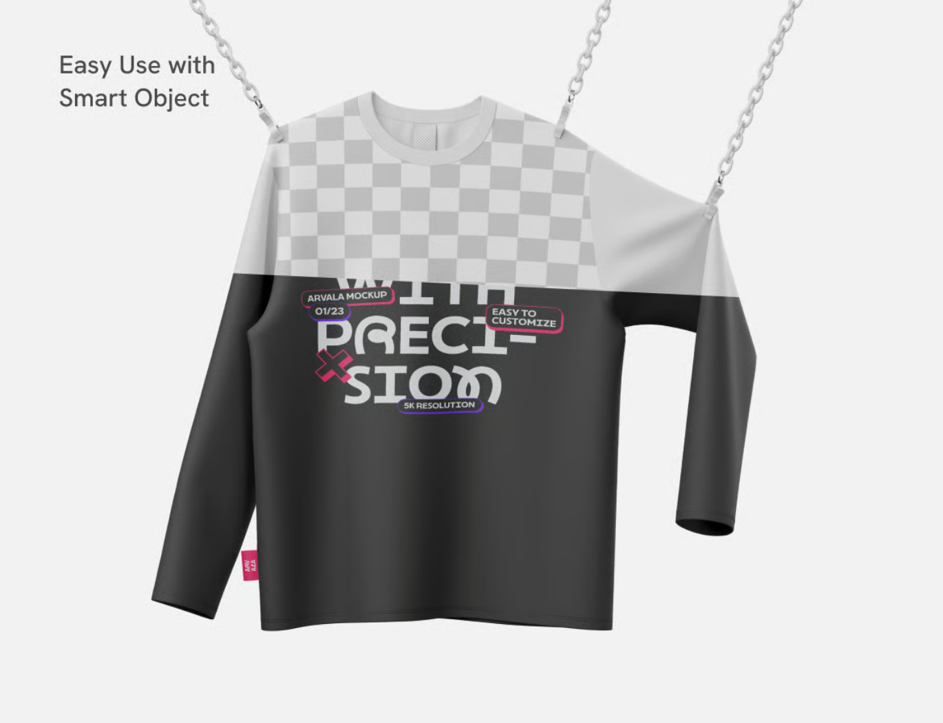PS样机长袖T恤Mockup PSD分层可编辑高质量服装模板设计师必备Long Sleeve Shirt Mockup-果觅网