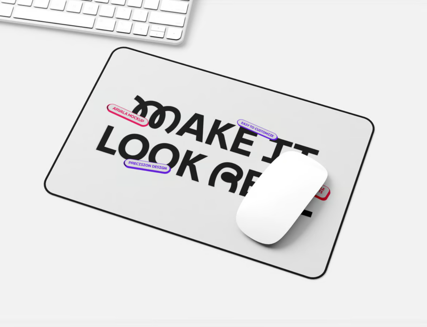 PSD分层鼠标垫样机展示模板高分辨率多角度设计素材Mouse Pad Mockup-果觅网