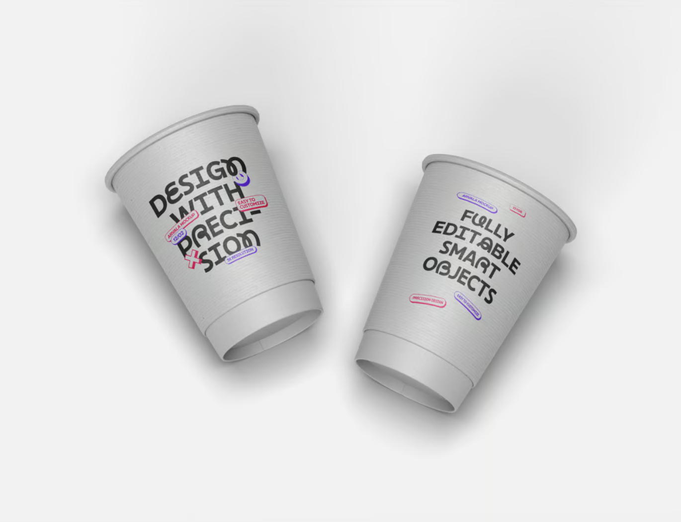 PS样机纸杯可编辑PSD分层文件高分辨率300dpi设计印刷模板素材Paper Cup Mockup-果觅网