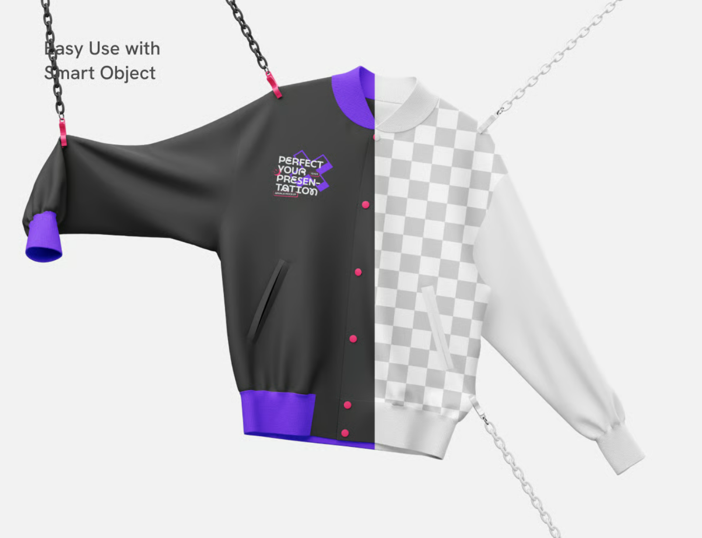 PS样机棒球服外套Mockup模板PSD分层高清设计素材Varsity Jacket Mockup-果觅网