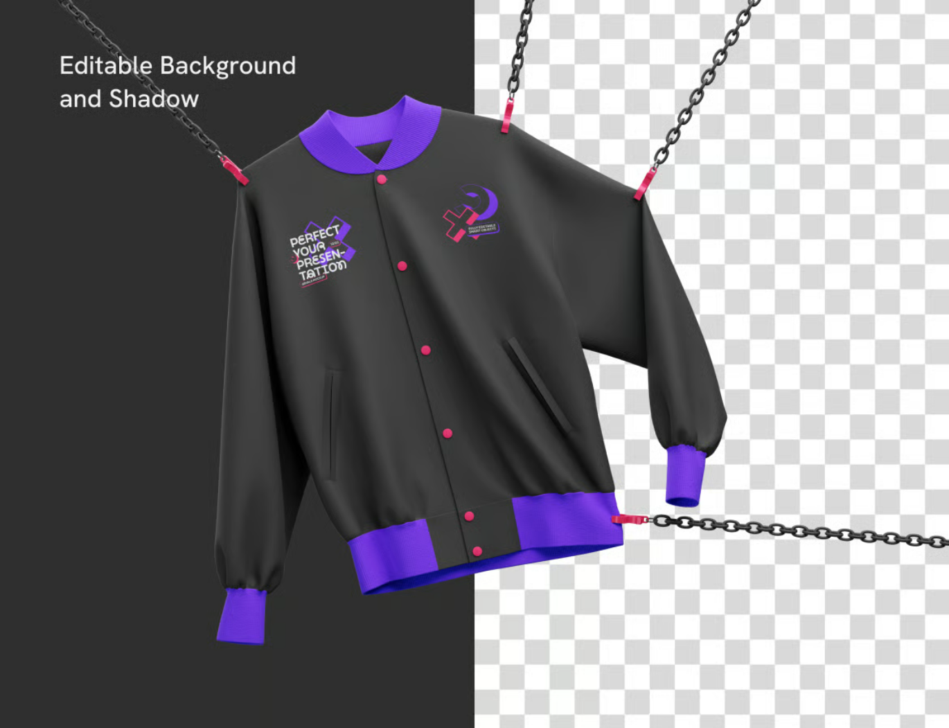 PS样机棒球服外套Mockup模板PSD分层高清设计素材Varsity Jacket Mockup-果觅网