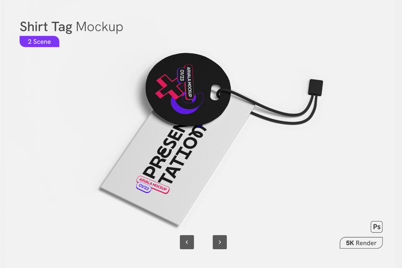 G6616 PSD分层服装吊牌样机 高清可编辑衬衫标签模板 设计师专用Shirt Tag Mockup
