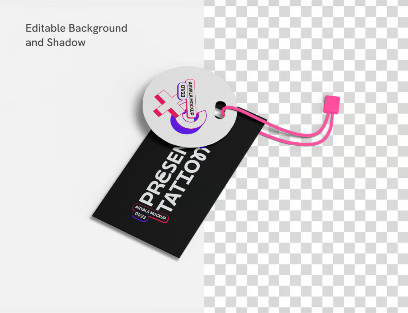 PSD分层服装吊牌样机 高清可编辑衬衫标签模板 设计师专用Shirt Tag Mockup-果觅网