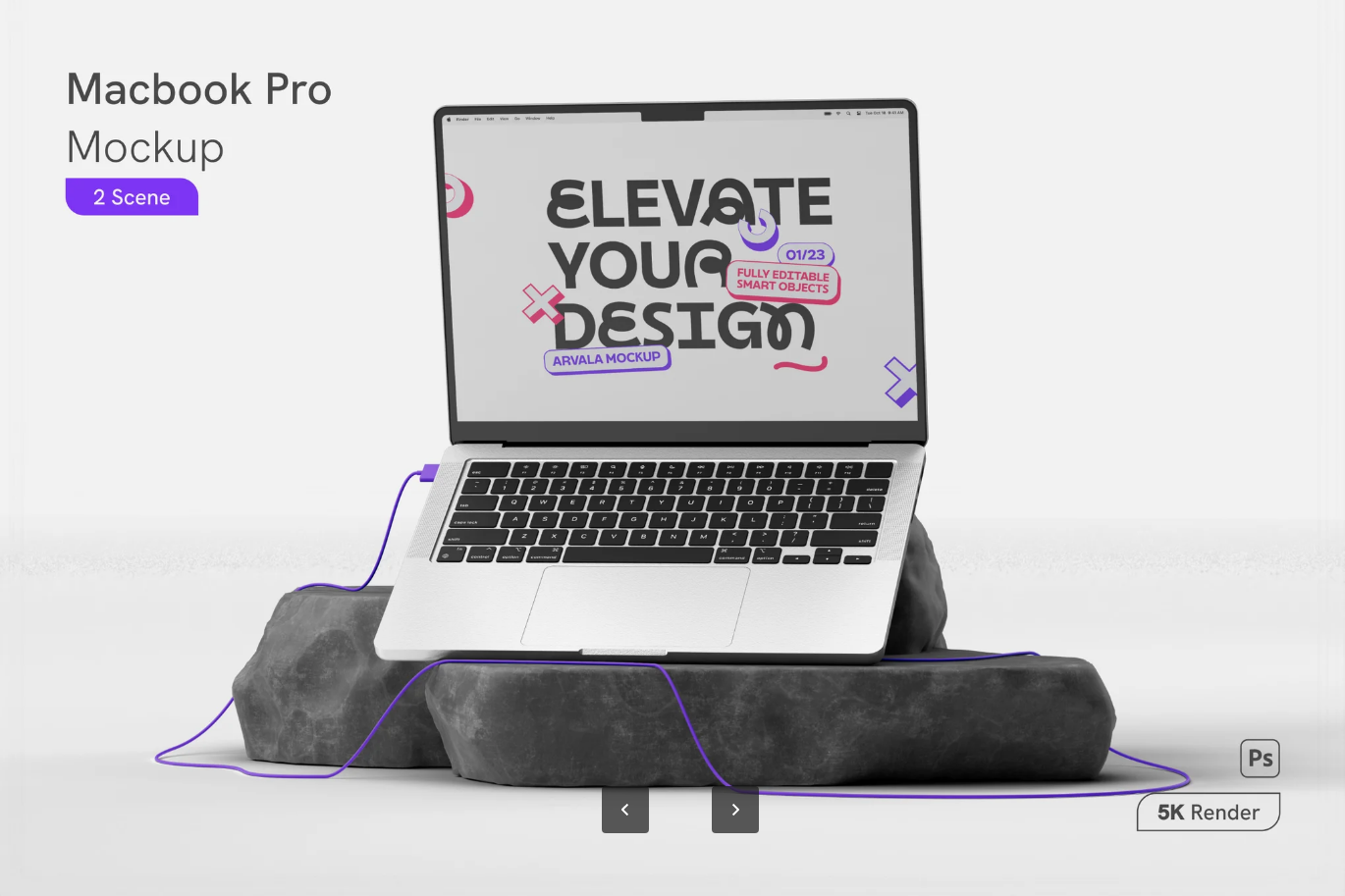 G6621 2025新款Macbook Pro样机素材PSD分层高保真多角度展示设计师必备Macbook Pro Mockup