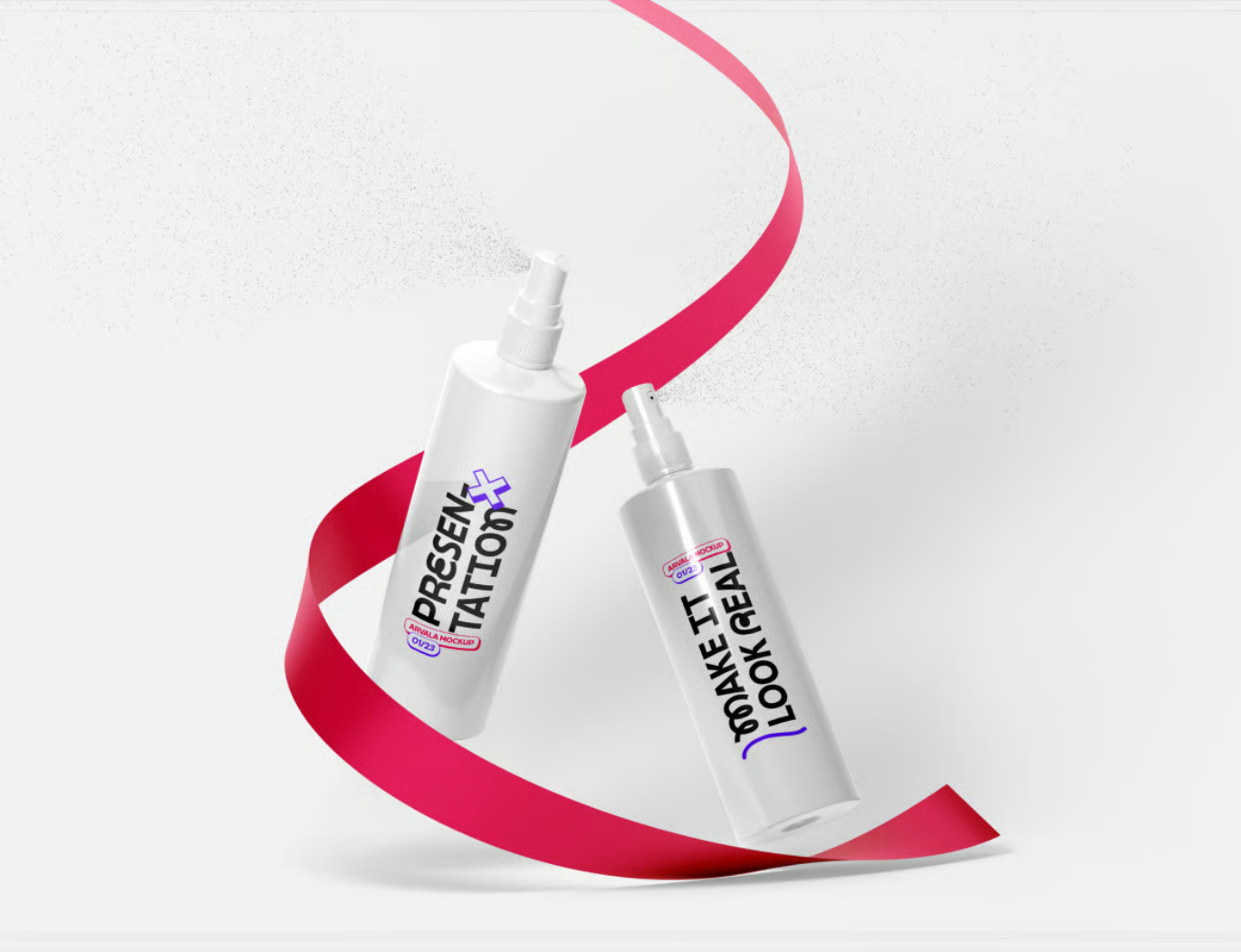 2025新款化妆品喷雾3D模型PSD分层透明背景高清质感样机素材Cosmetic Spray Mockup-果觅网
