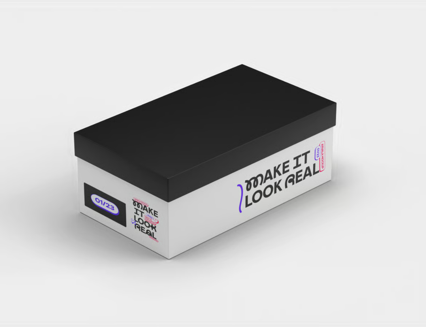 3D立体鞋盒样机高清PSD分层可编辑包装设计智能对象Shoes Box Mockup-果觅网