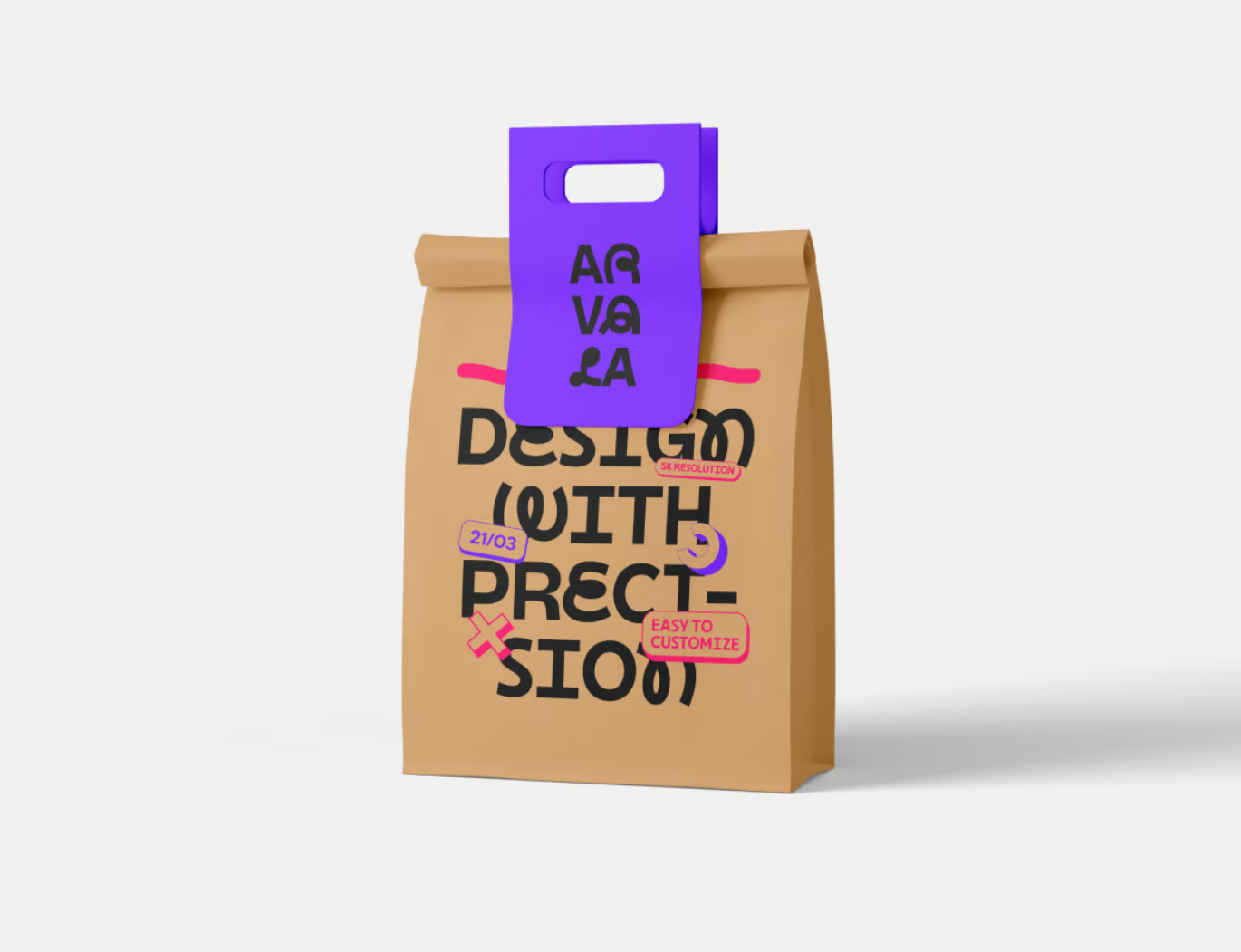 复古牛皮纸面粉袋PS样机分层PSD可编辑食品包装设计模板Kraft Paper Flour Bag Mockup-果觅网