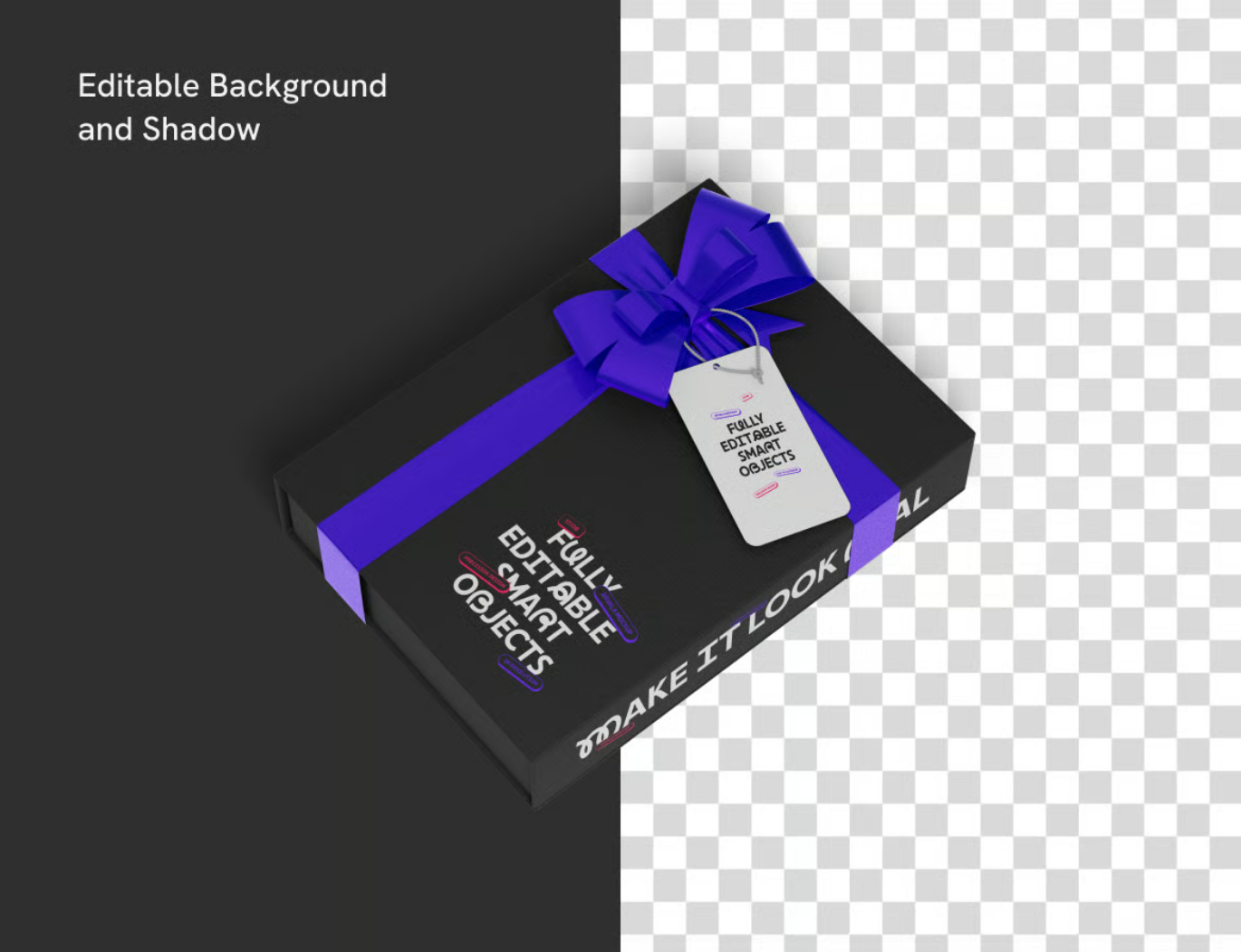 高端Hampers Box分层PS样机3D展示可编辑PSD智能图层电商包装MockupHampers Box Mockup-果觅网