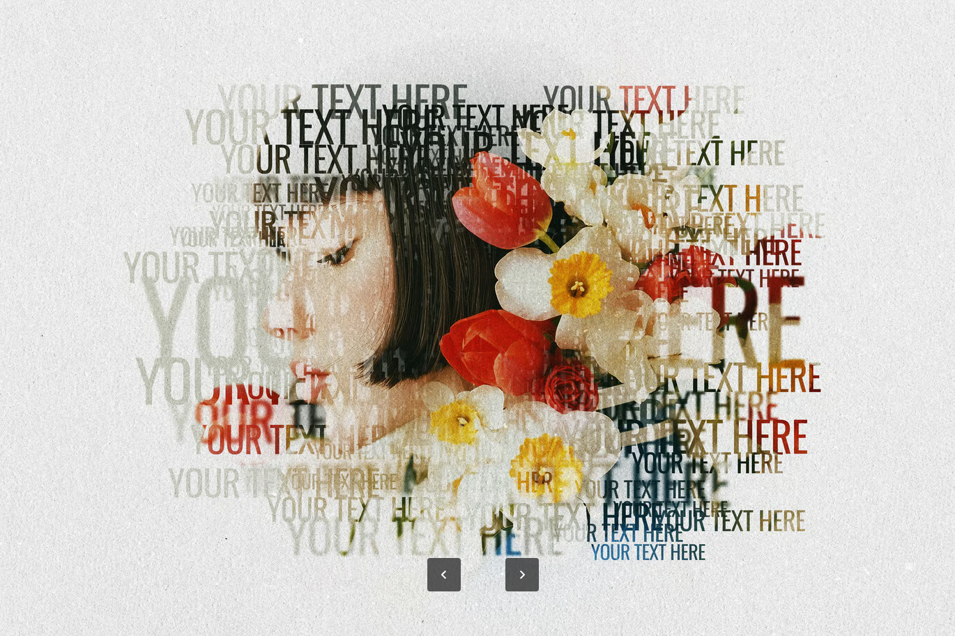 PS动作文字人像特效一键生成高级质感创意设计照片模板素材Text Portrait Photo Effect-果觅网