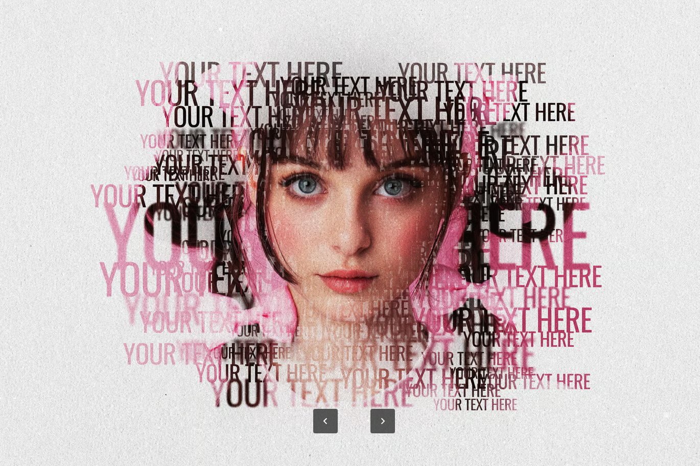 PS动作文字人像特效一键生成高级质感创意设计照片模板素材Text Portrait Photo Effect-果觅网