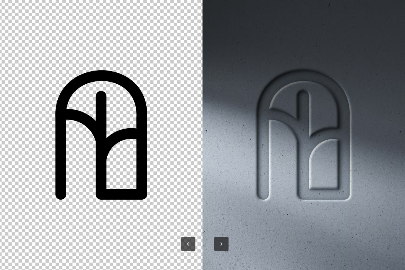 专业压印LOGO模板PS动作一键生成3D立体金属浮雕高端质感设计素材Debossing Logo Mockup-果觅网