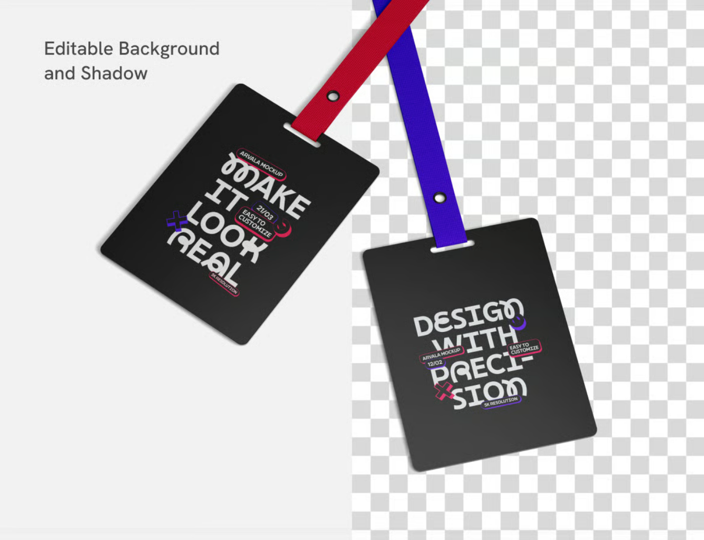 高端商务会议徽章样机PSD分层可编辑VIP胸牌设计素材模板Converence Badge Mockup-果觅网