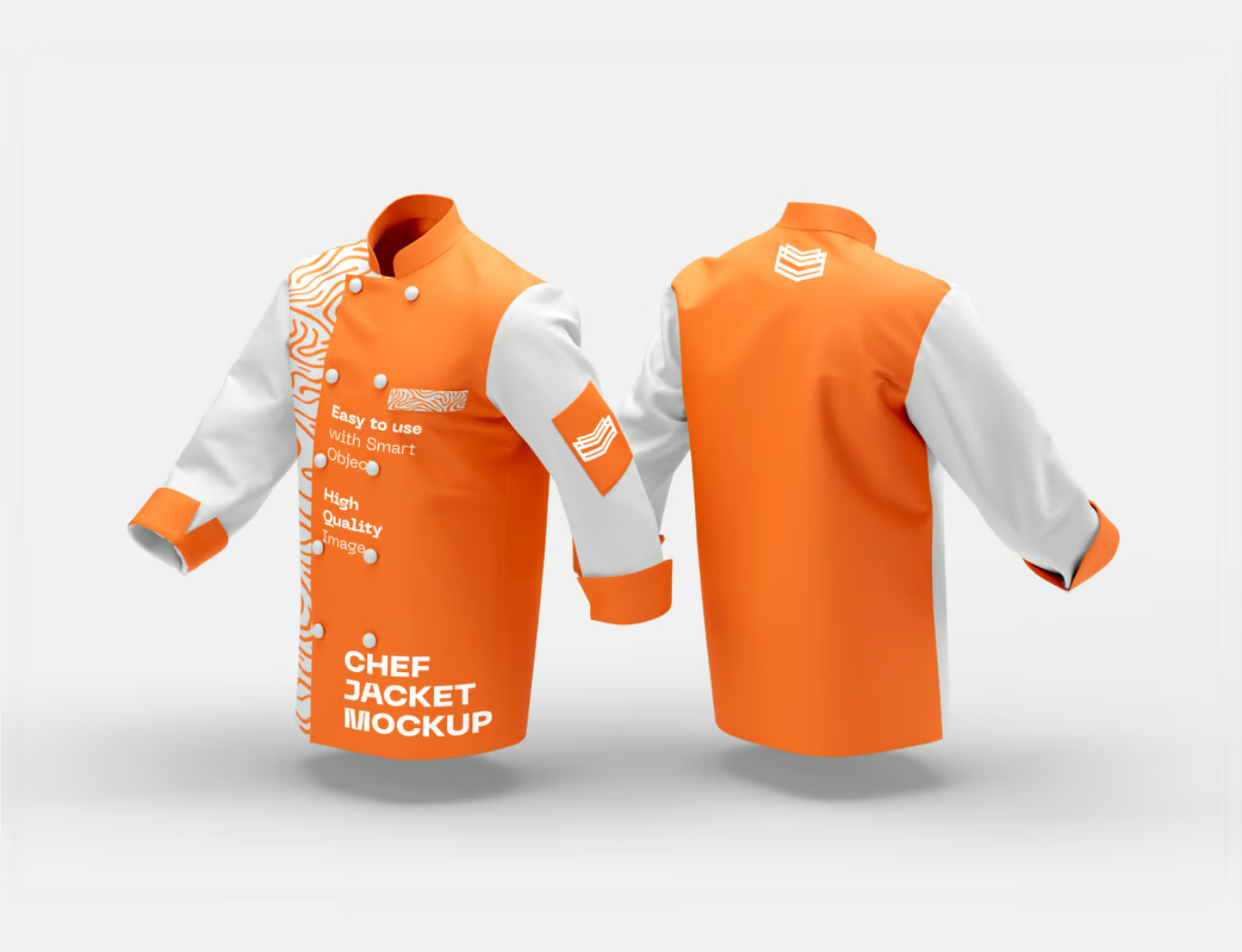 厨师服样机PSD分层高清模板餐饮美食包装设计免抠图素材Chef Jacket Mockup-果觅网
