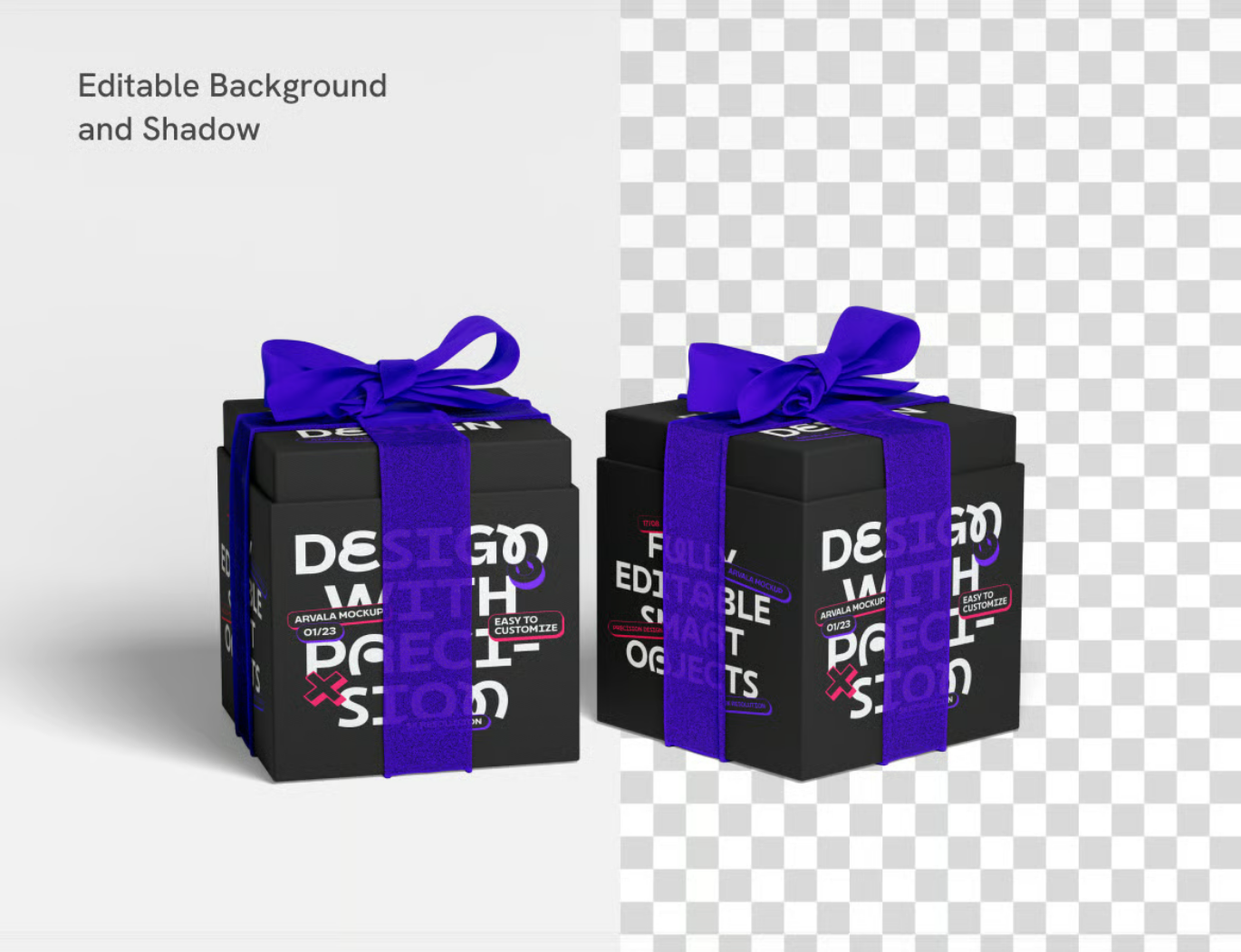 高端PS样机礼品盒3D模型可编辑图层包装设计立体展示设计师必备Cube Gift Box Mockup-果觅网