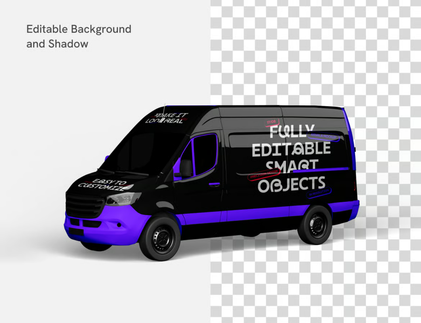 PS样机Van Panel Mockup分层PSD电商主图包装展示场景模板设计素材Van Panel Mockup-果觅网