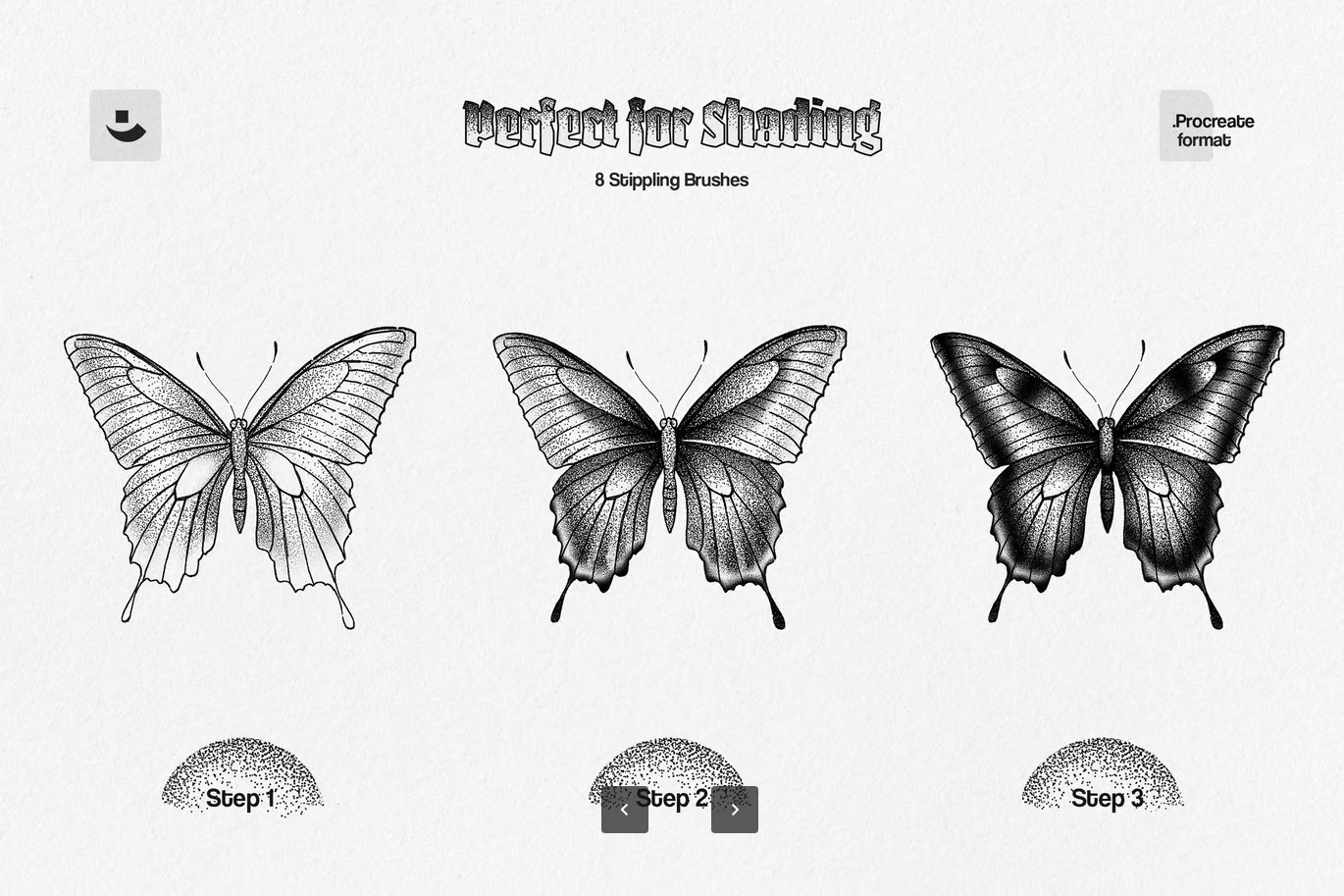 专业级Procreate点彩笔刷套装手绘质感插画必备设计师专用Pro5兼容Procreate Stipple Brushes-果觅网