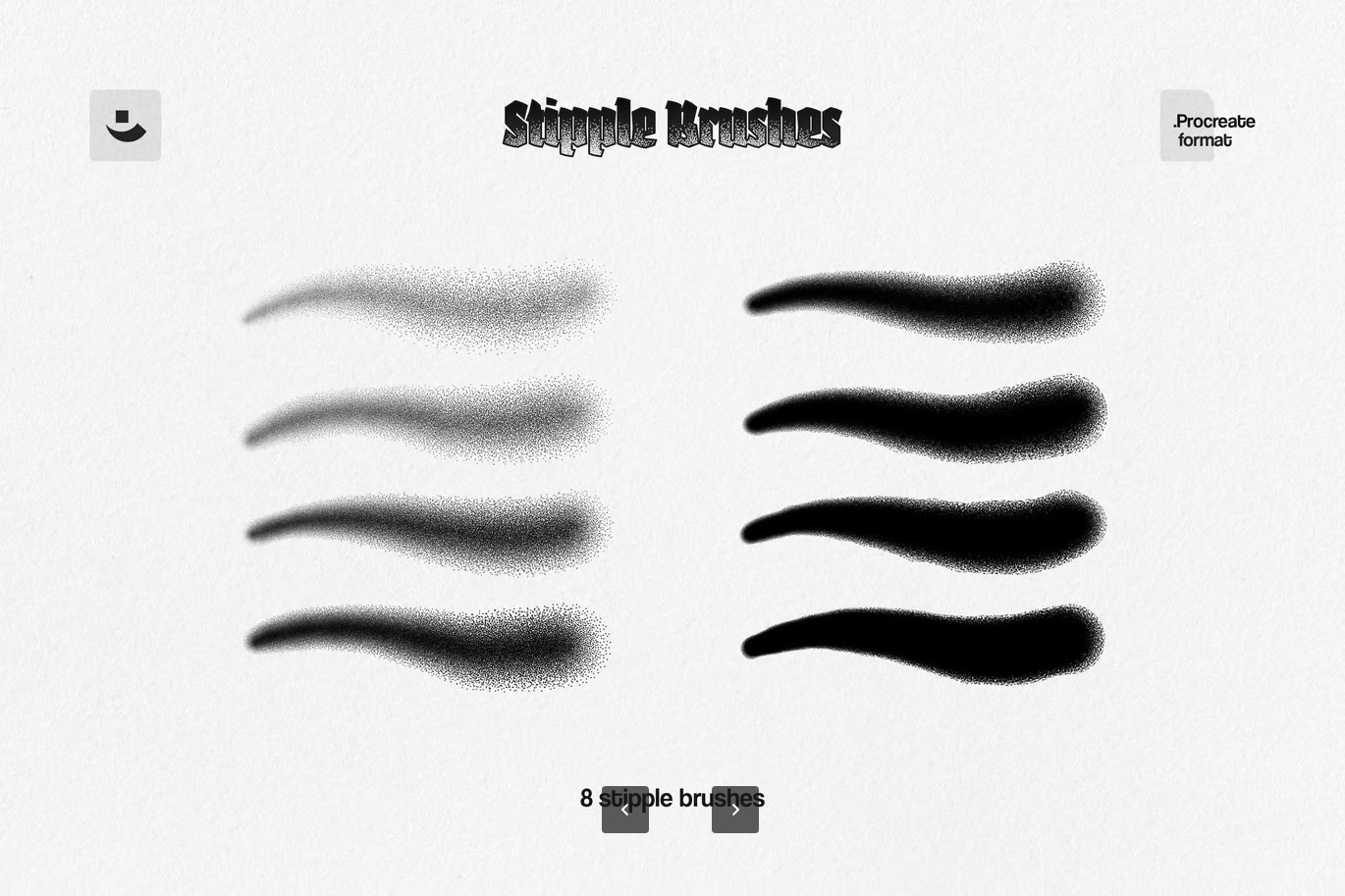 专业级Procreate点彩笔刷套装手绘质感插画必备设计师专用Pro5兼容Procreate Stipple Brushes-果觅网