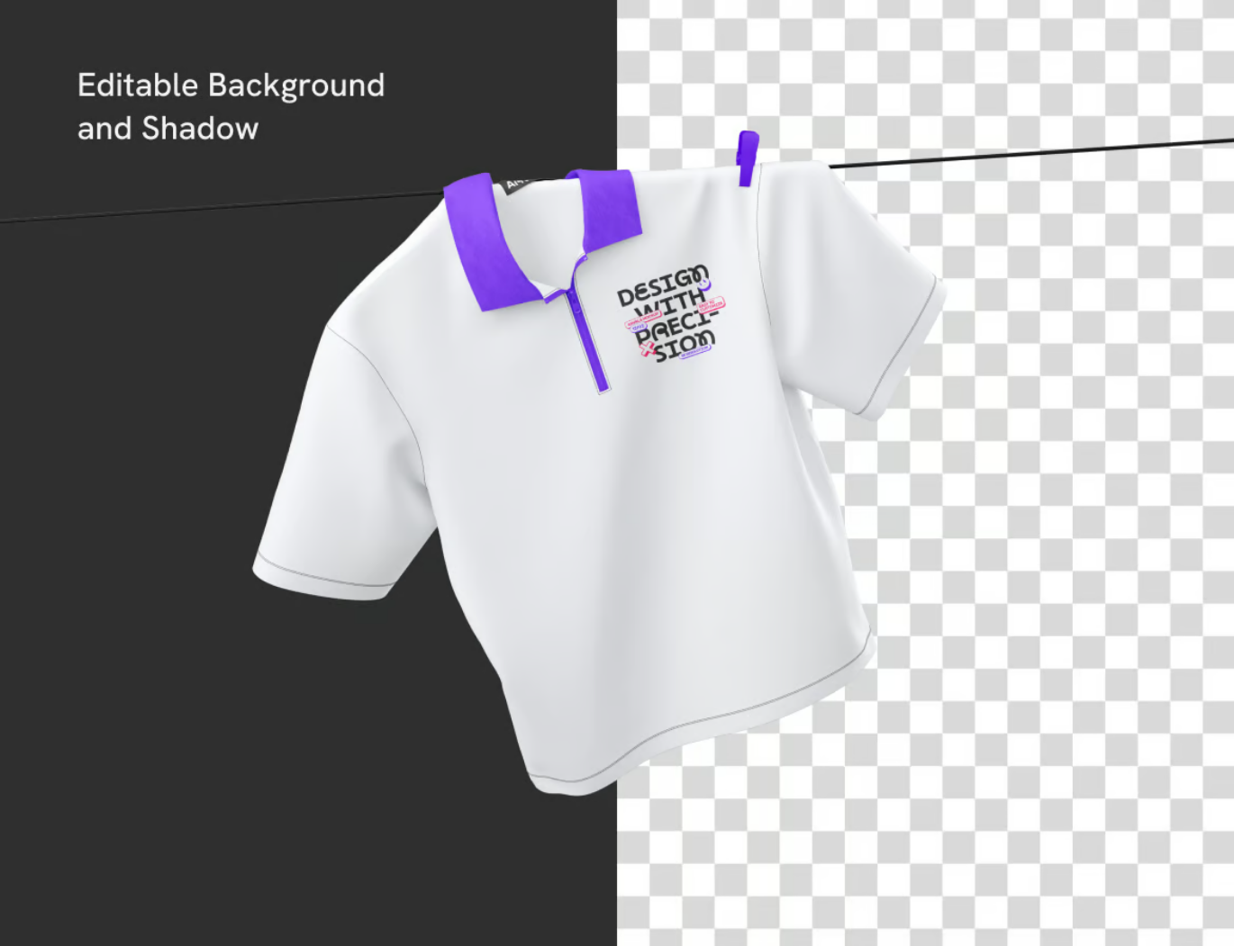 oversize polo衫样机素材psd分层mockup模板服装设计立体展示可编辑Oversize Polo Shirt Mockup-果觅网