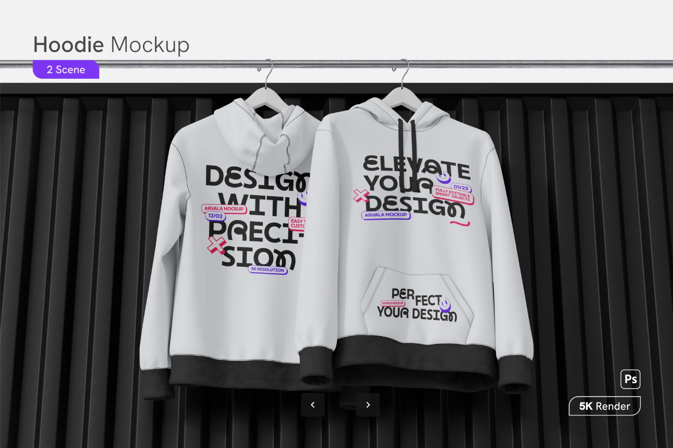 G6703 PS分层卫衣样机模板Hoodie Mockup服装设计效果图T恤素材可编辑源文件Hoodie Mockup