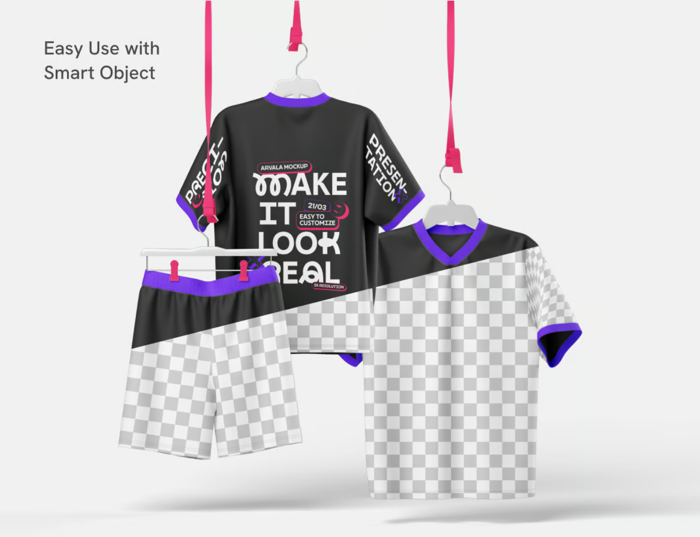 专业级PSD分层Jersey样机高清服装设计T恤效果图设计师必备素材模板Jersey Mockup-果觅网