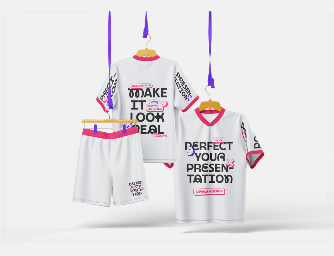 专业级PSD分层Jersey样机高清服装设计T恤效果图设计师必备素材模板Jersey Mockup-果觅网