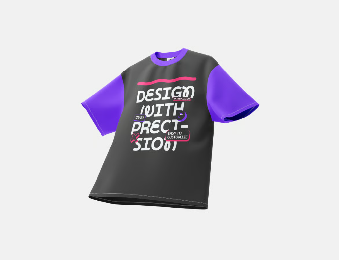 PS样机素材oversizeT恤3D立体效果分层可编辑高清分辨率服装设计模板Oversize T-Shirt Mockup-果觅网