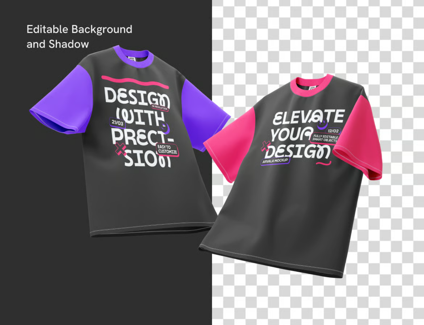 PS样机素材oversizeT恤3D立体效果分层可编辑高清分辨率服装设计模板Oversize T-Shirt Mockup-果觅网