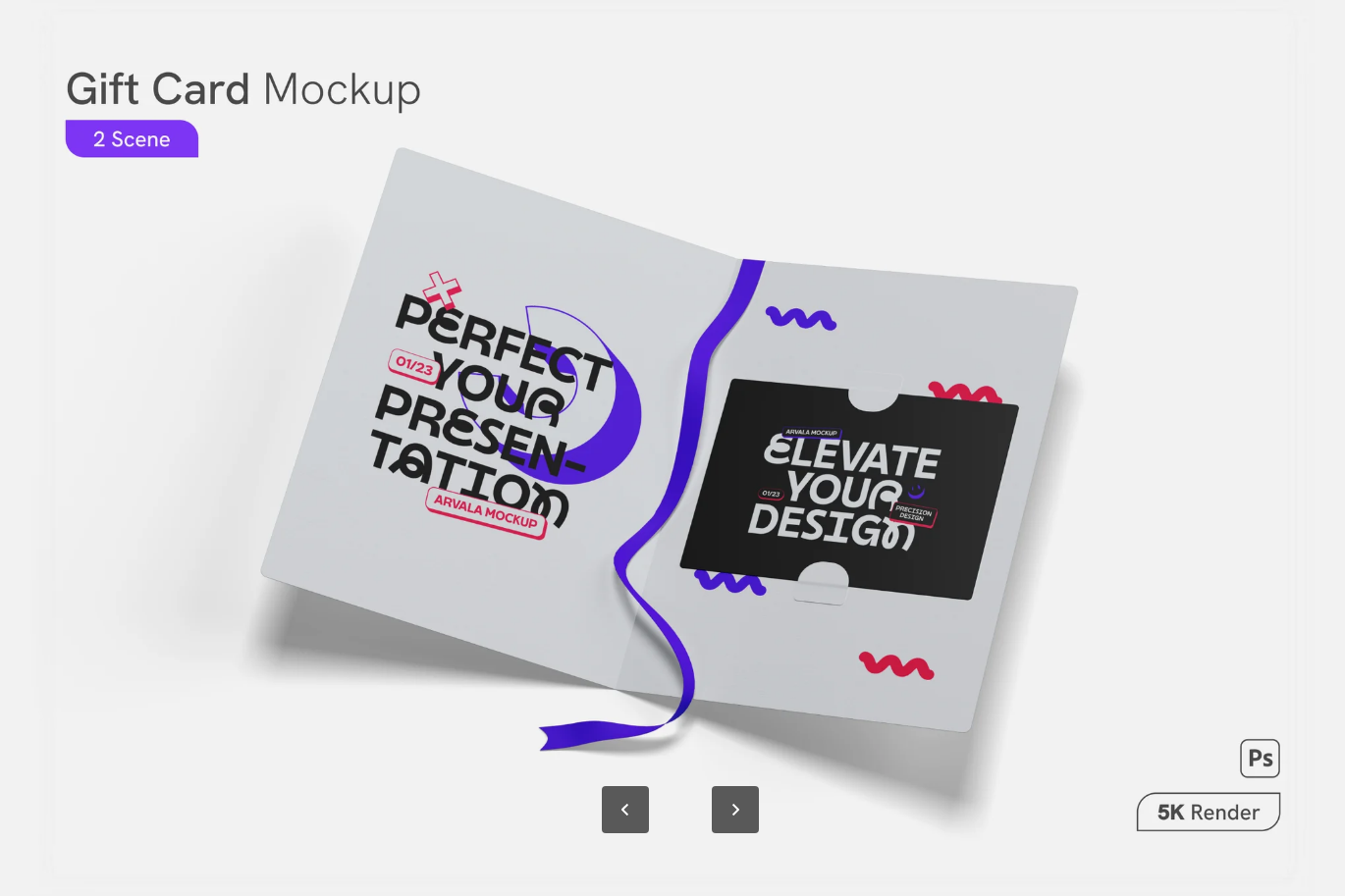 G6708 高端质感PSD礼品卡样机分层可编辑设计模板节日促销素材Gift Card Mockup