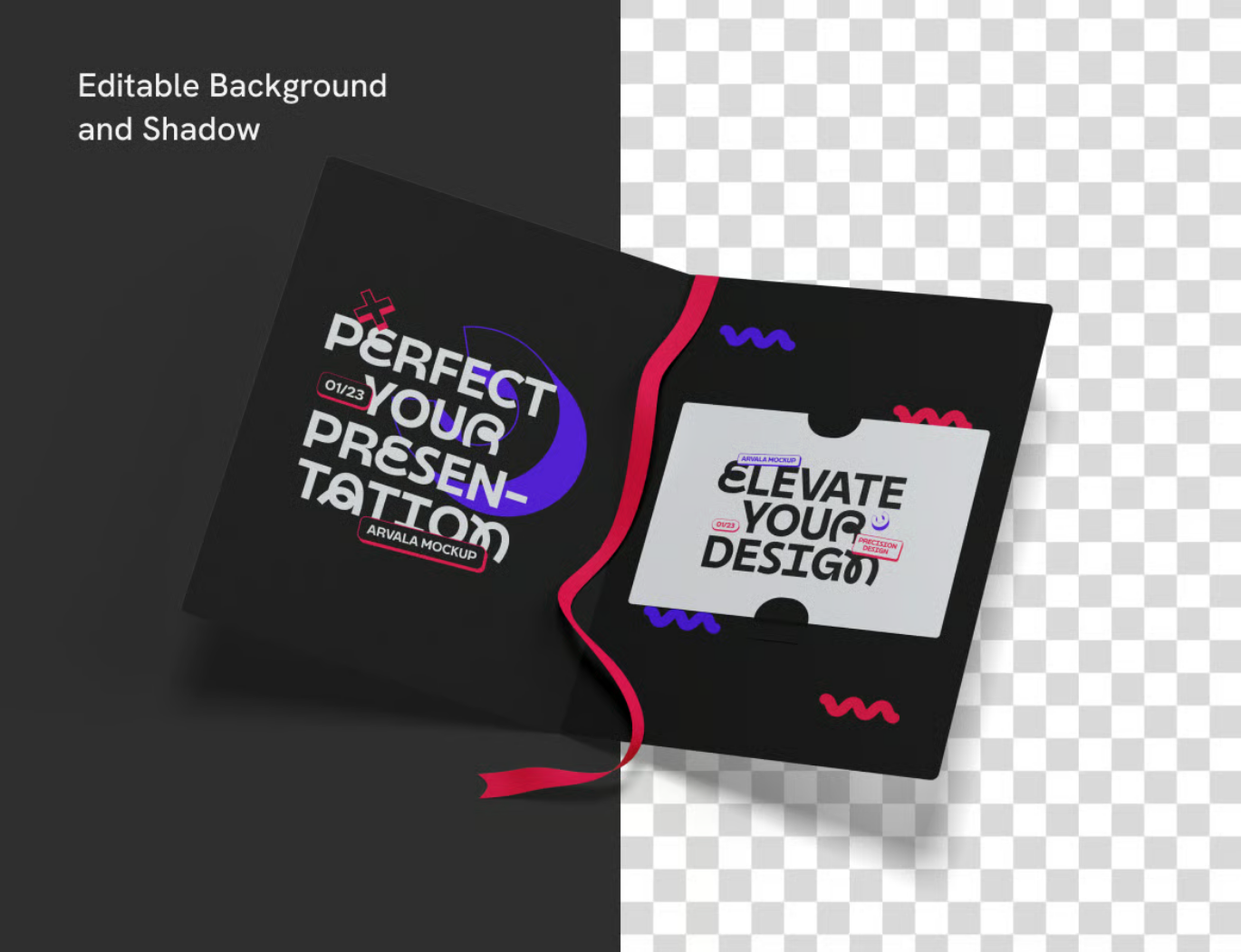 高端质感PSD礼品卡样机分层可编辑设计模板节日促销素材Gift Card Mockup-果觅网