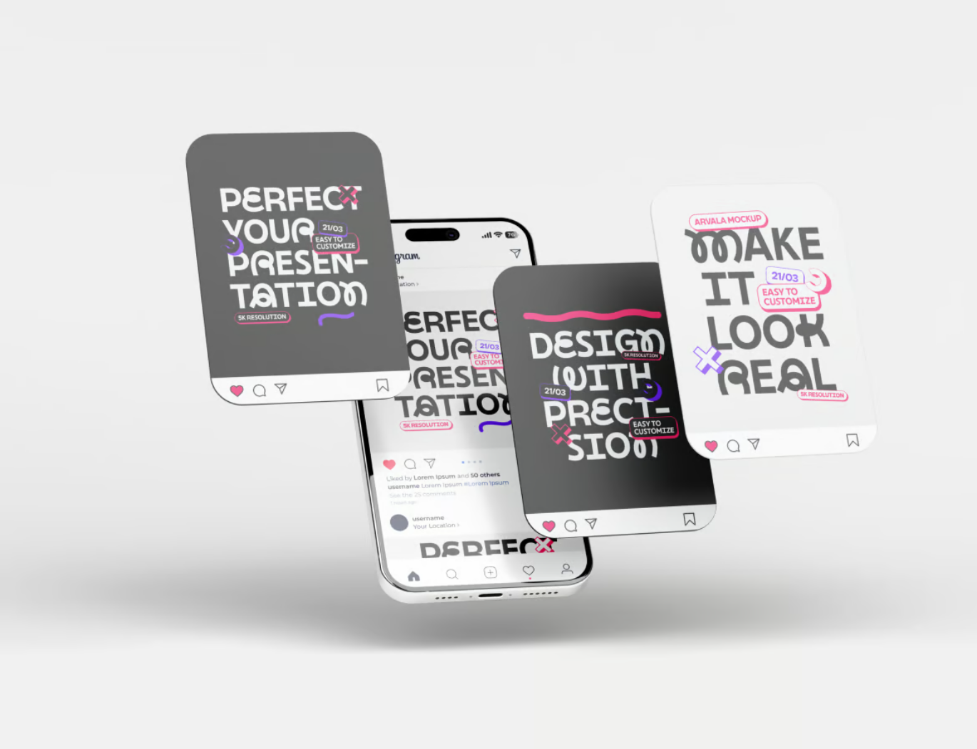 Instagram样机PSD分层高清模板可编辑社交媒体品牌展示设计素材Instagram Post Mockup-果觅网