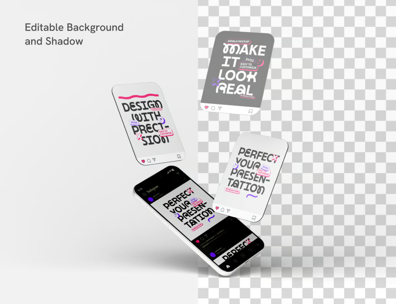 Instagram样机PSD分层高清模板可编辑社交媒体品牌展示设计素材Instagram Post Mockup-果觅网
