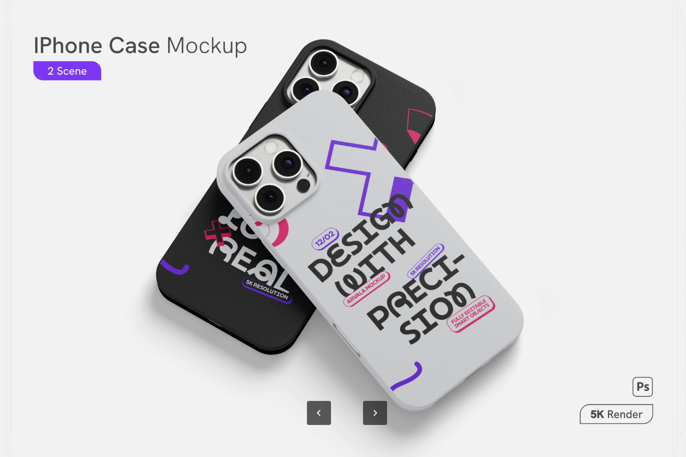 G6729 iPhone手机壳样机PSD分层模板3D立体效果高清透明背景iPhone Case Mockup