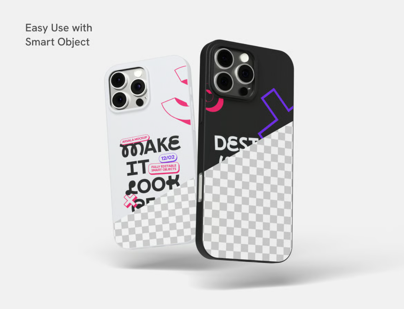 iPhone手机壳样机PSD分层模板3D立体效果高清透明背景iPhone Case Mockup-果觅网