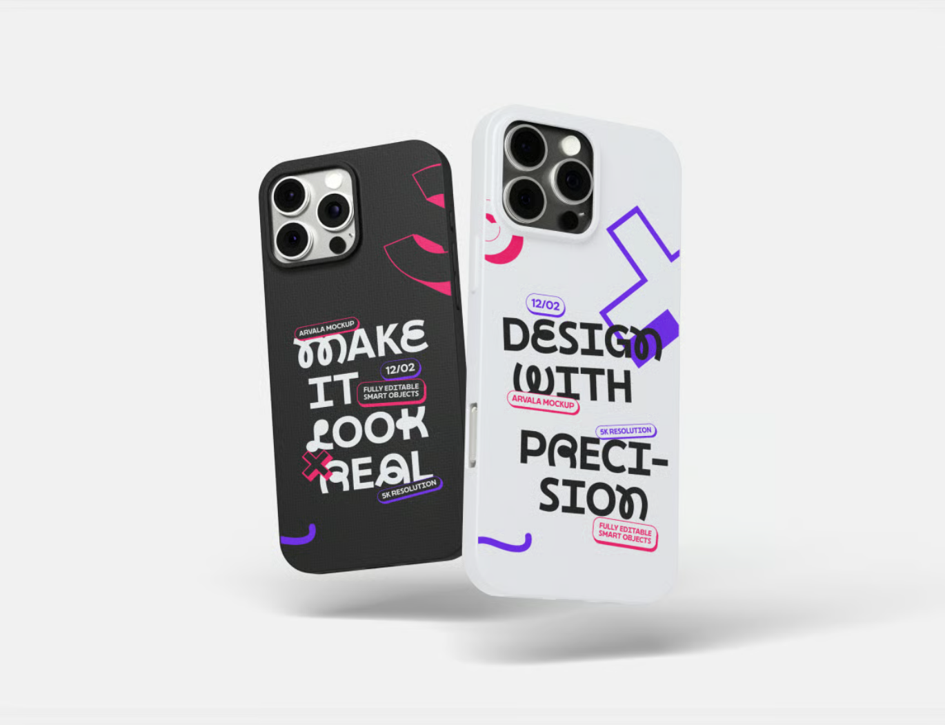 iPhone手机壳样机PSD分层模板3D立体效果高清透明背景iPhone Case Mockup-果觅网