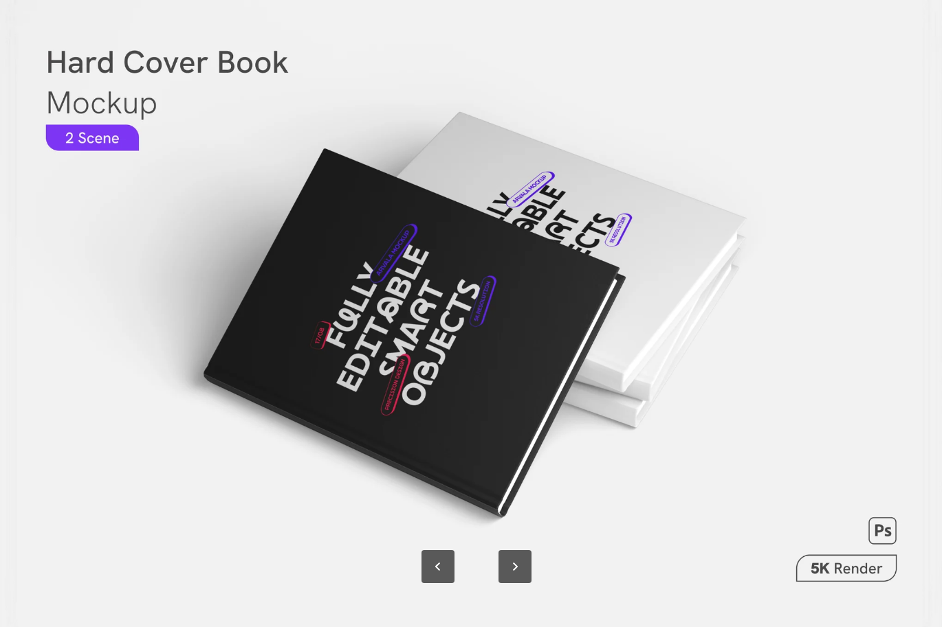 G6730 PS样机书籍封面3D展示可编辑分层文件高清模板Book Cover Mockup