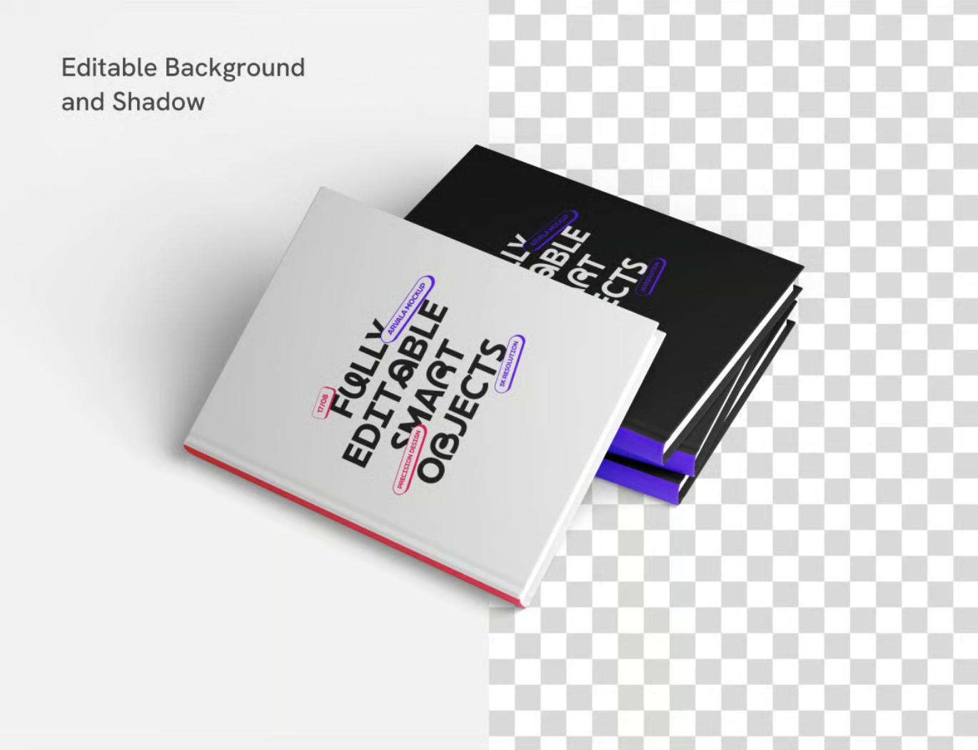 PS样机书籍封面3D展示可编辑分层文件高清模板Book Cover Mockup-果觅网